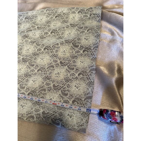 Banana‎ Republic Dress Womens 6 Gray Mint Sheath Floral Lace Sleeveless Cocktail - Picture 7 of 9